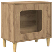 Vidaxl kattenhuis artisanaal eiken 51 x 30 x 52 cm bewerkt hout - afbeelding 2
