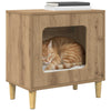 Vidaxl kattenhuis ambachtelijk eiken 51 x 30 x 52 cm bewerkt hout