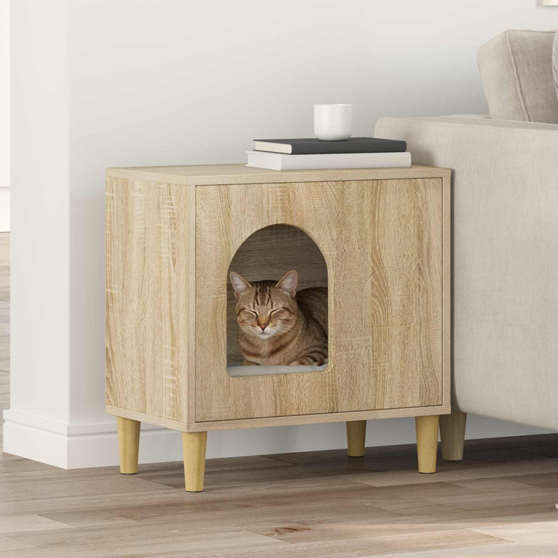 Vidaxl kattenhuis sonoma 51 x 30 x 52 cm bewerkt hout