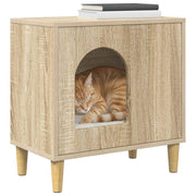Vidaxl kattenhuis sonoma eiken 51 x 30 x 52 cm bewerkt hout - afbeelding 3