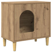 Vidaxl kattenhuis ambachtelijk eiken 51 x 30 x 52 cm bewerkt hout - afbeelding 2