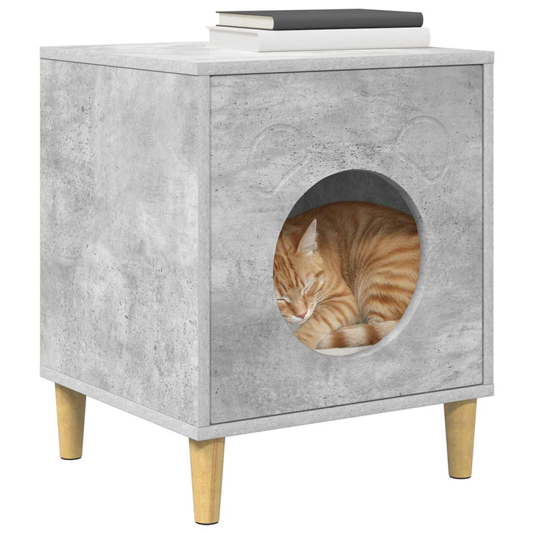 Vidaxl kattenhuis beton 42,5 x 40 x 53 cm bewerkt hout