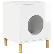 Vidaxl kattenhuis glanzend wit 42,5 x 40 x 53 cm bewerkt hout - afbeelding 2