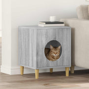 Vidaxl kattenhuis grijs sonoma 42,5 x 40 x 53 cm bewerkt hout - afbeelding 1