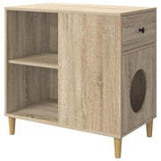 Vidaxl kattenhuis sonoma eiken 72 x 42,5 x 70 cm bewerkt hout - afbeelding 2