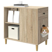 Vidaxl kattenhuis sonoma eiken 72 x 42,5 x 70 cm bewerkt hout - afbeelding 3
