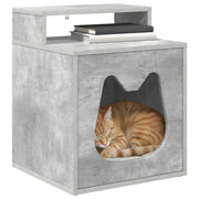 Vidaxl kattenhuis beton 42,5 x 40 x 53,5 cm bewerkt hout - afbeelding 3