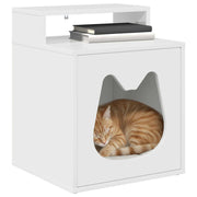 Vidaxl kattenhuis glanzend wit 42,5 x 40 x 53,5 cm bewerkt hout - afbeelding 3