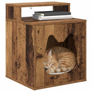 Vidaxl kattenhuis oud hout 42,5 x 40 x 53,5 cm bewerkt hout - afbeelding 3
