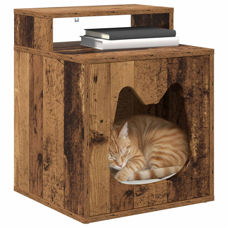 Vidaxl kattenhuis oud hout 42,5 x 40 x 53,5 cm bewerkt hout