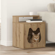 Vidaxl kattenhuis artisanaal eiken 42,5 x 40 x 53,5 cm bewerkt hout - afbeelding 1