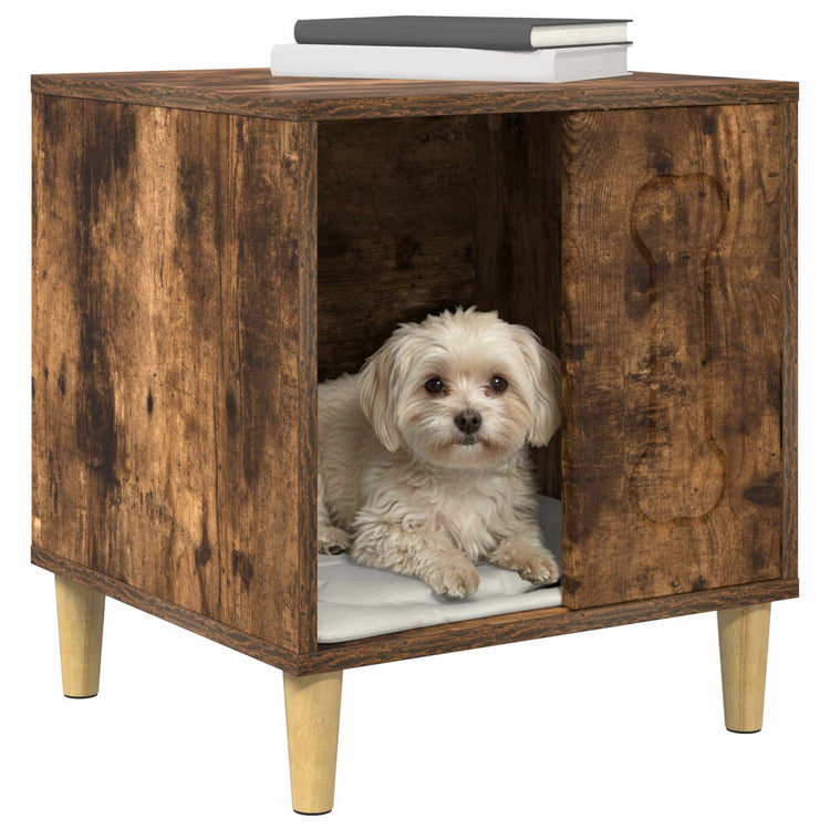 Vidaxl hondenhuis gerookt eiken 44 x 42 x 49 cm bewerkt hout