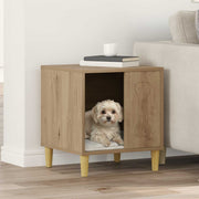 Vidaxl hondenhuis artisanaal eiken 44 x 42 x 49 cm bewerkt hout - afbeelding 1