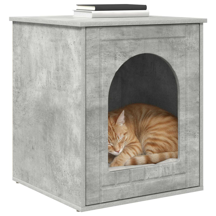 Vidaxl kattenhuis beton 53 x 52 x 62 cm bewerkt hout