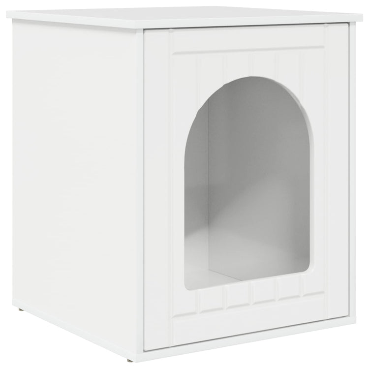 Vidaxl kattenhuis glanzend wit 53 x 52 x 62 cm bewerkt hout