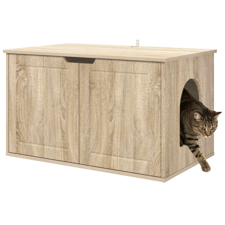Vidaxl kattenhuis sonoma 85 x 55 x 50,5 cm bewerkt hout