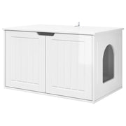 Vidaxl kattenhuis glanzend wit 85 x 55 x 50,5 cm bewerkt hout - afbeelding 2