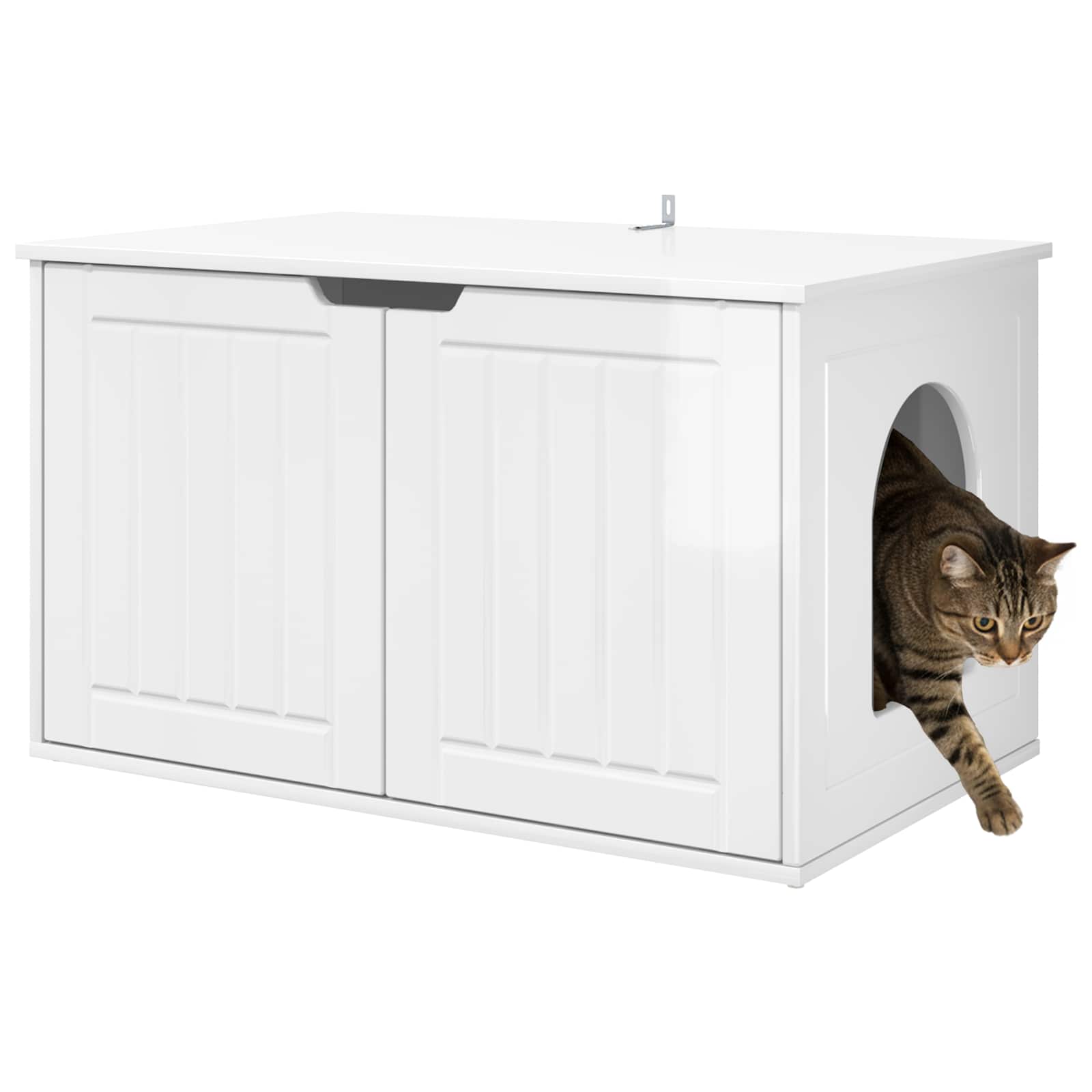 Vidaxl kattenhuis glanzend wit 85 x 55 x 50,5 cm bewerkt hout