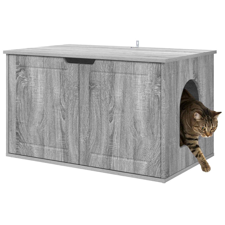 Vidaxl kattenhuis grijs sonoma 85 x 55 x 50,5 cm bewerkt hout