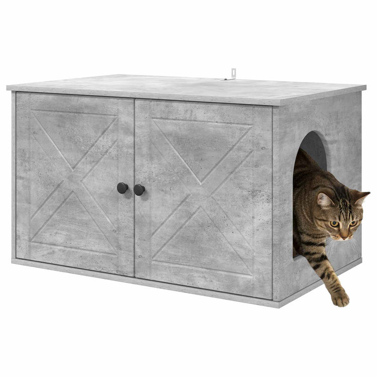 Vidaxl kattenhuis beton 85 x 55 x 50,5 cm bewerkt hout