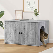 Vidaxl kattenhuis grijs sonoma 85 x 55 x 50,5 cm bewerkt hout - afbeelding 1