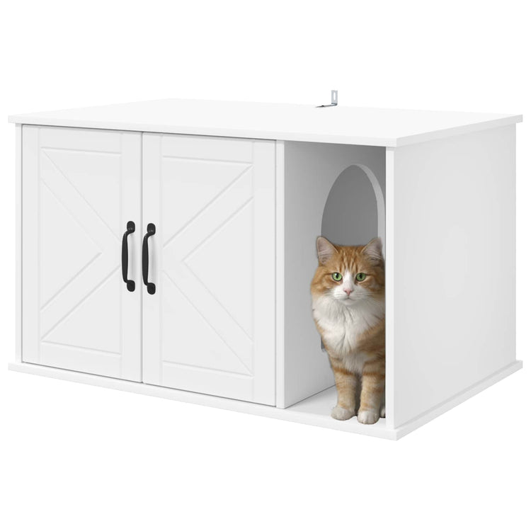 Vidaxl kattenhuis wit 85 x 55 x 50,5 cm bewerkt hout