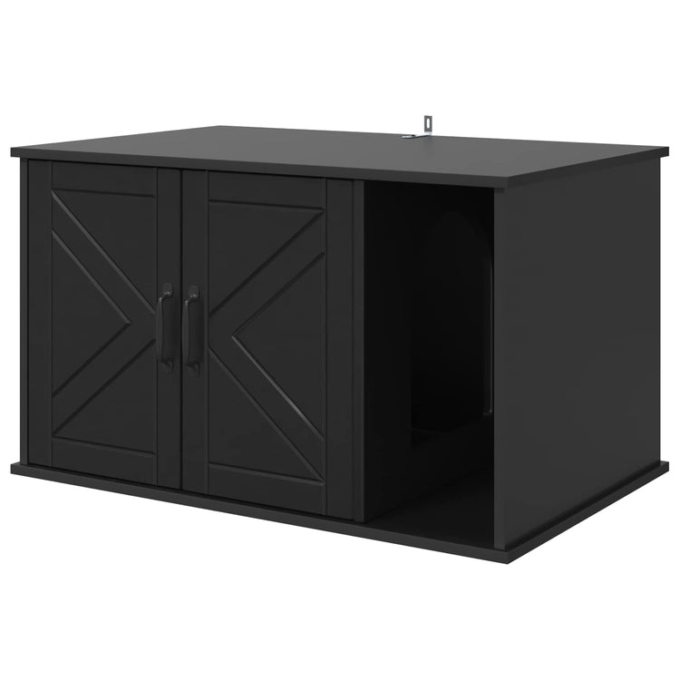 Vidaxl kattenhuis zwart 85 x 55 x 50,5 cm bewerkt hout