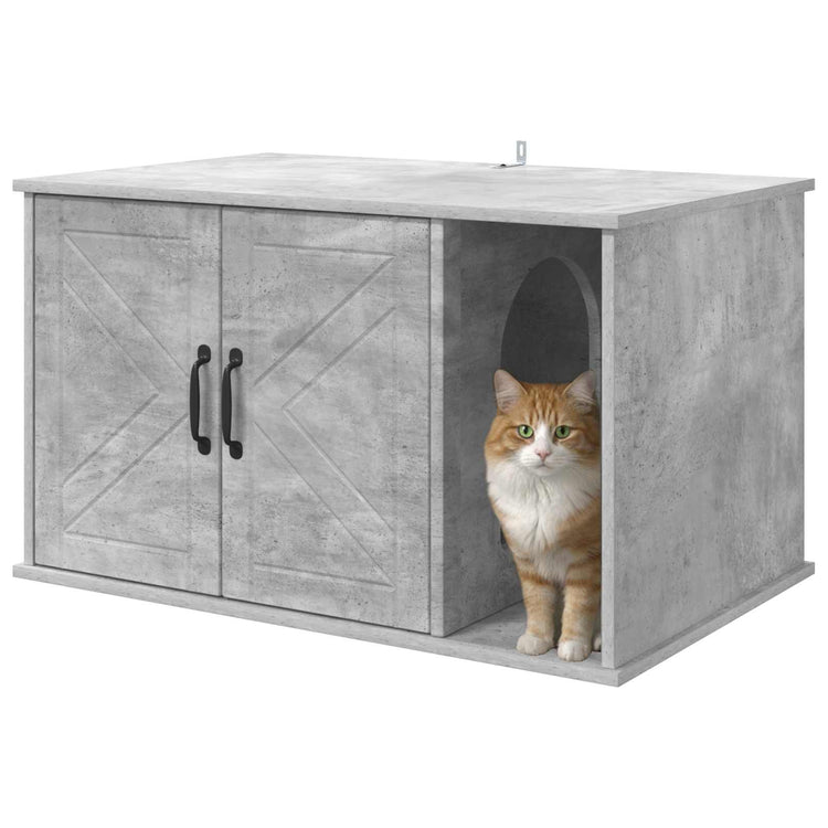 Vidaxl kattenhuis beton 85 x 55 x 50,5 cm bewerkt hout