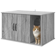 Vidaxl kattenhuis grijs sonoma 85 x 55 x 50,5 cm bewerkt hout - afbeelding 3