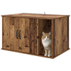 Vidaxl kattenhuis oudhout 85 x 55 x 50 cm bewerkt hout