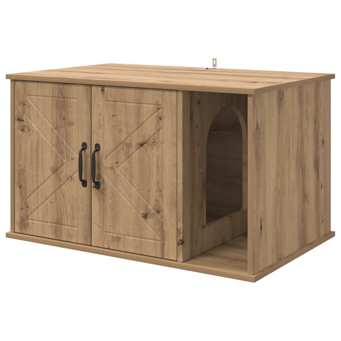 Vidaxl kattenhuis ambachtelijk eiken 85 x 55 x 50 cm bewerkt hout