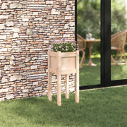Vidaxl plantenbak natuur 31 x 31 x 70 cm massief grenenhout - afbeelding 1