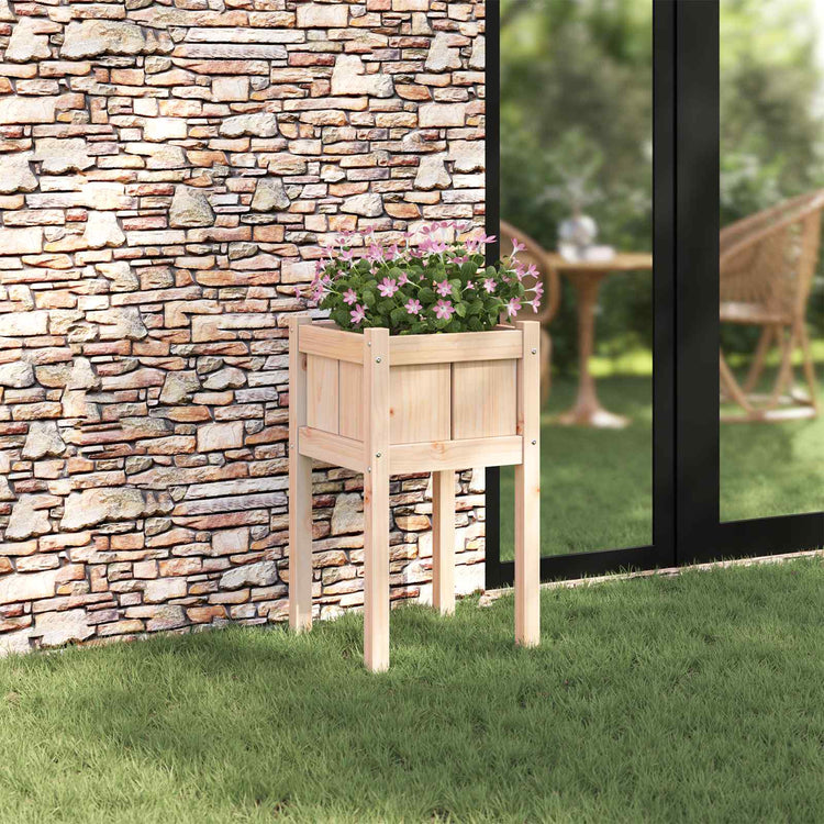Vidaxl plantenbak natuur 40 x 40 x 70 cm massief grenenhout