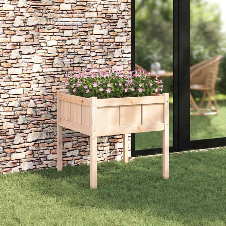 Vidaxl plantenbak natuur 70 x 70 x 70 cm massief grenenhout