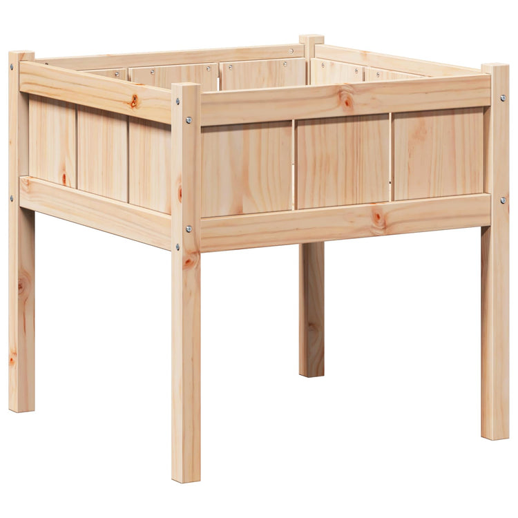 Vidaxl plantenbak natuur 70 x 70 x 70 cm massief grenenhout