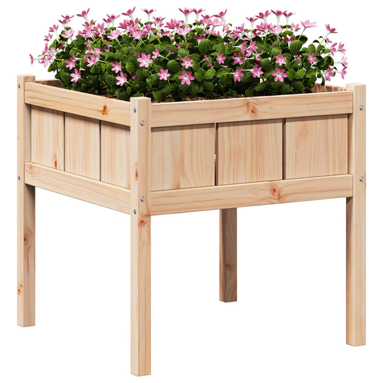 Vidaxl plantenbak natuur 70 x 70 x 70 cm massief grenenhout
