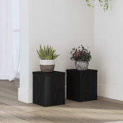 Vidaxl plantenstandaard 2 st zwart eiken 15 x 15 x 20 cm bewerkt hout - afbeelding 1