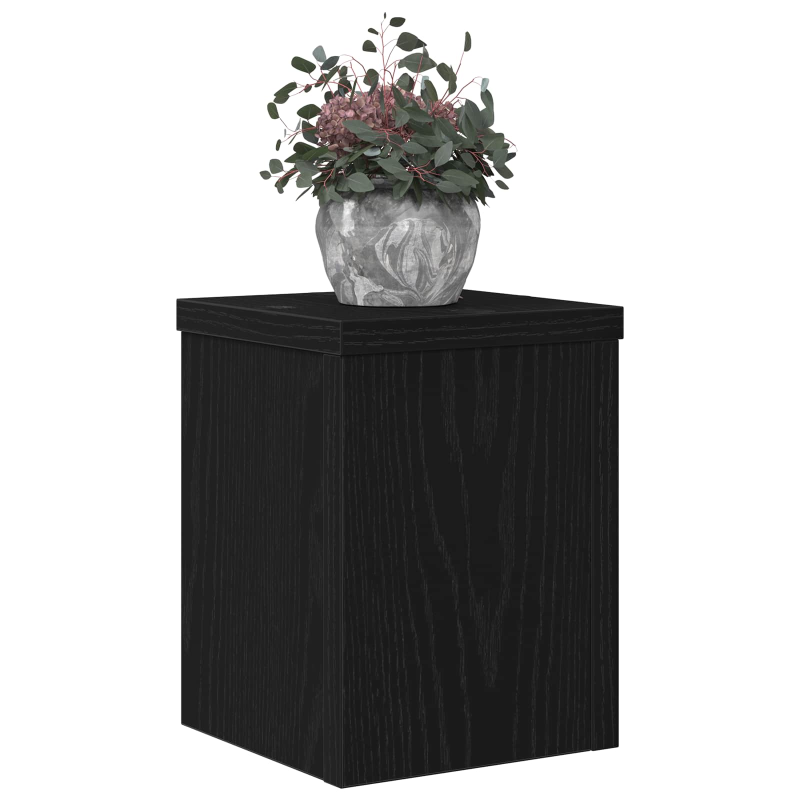 Vidaxl plantenstandaard 2 pcs zwart eiken 15 x 15 x 20 cm bewerkt hout