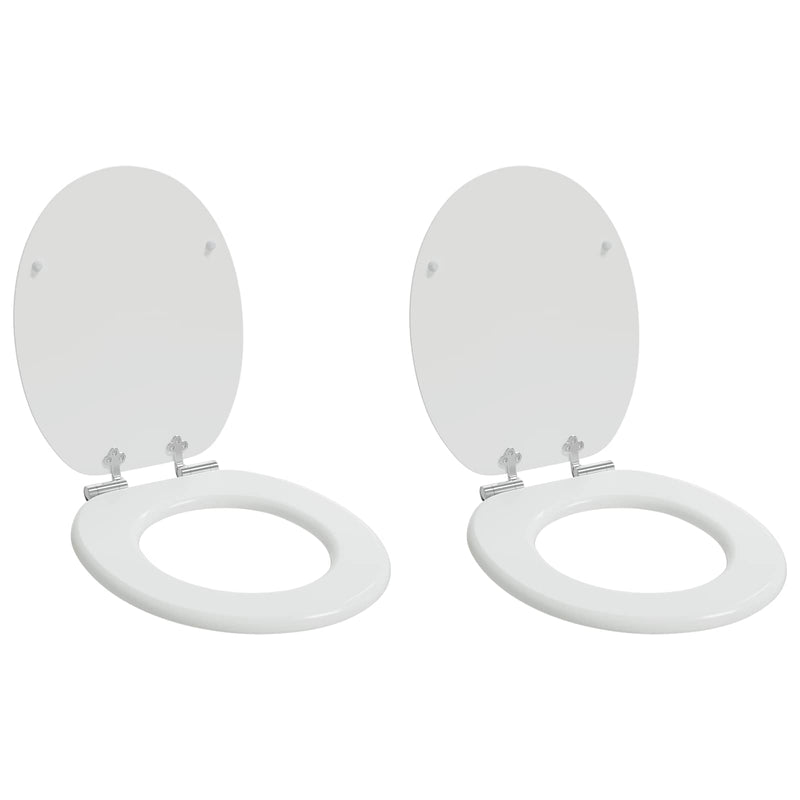 Vidaxl zachte sluit toiletbril 2 pcs wit 44 x 38 cm mdf-plaat