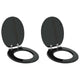 Vidaxl zachte sluit toiletbril 2 st zwart 44 x 38 cm mdf-plaat
