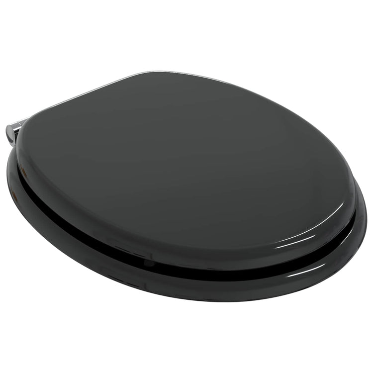 Vidaxl zachte sluit toiletbril 2 st zwart 44 x 38 cm mdf-plaat