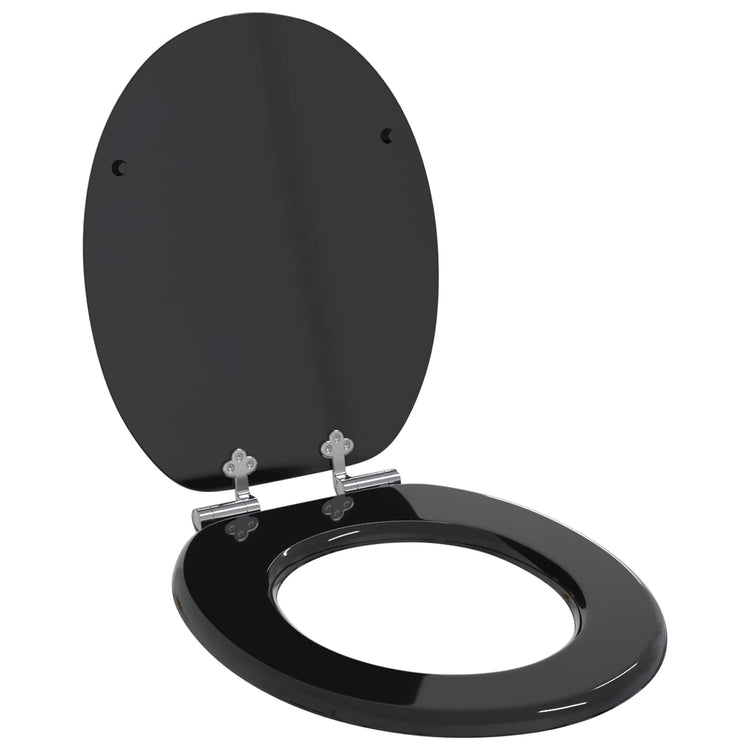Vidaxl zachte sluit toiletbril 2 st zwart 44 x 38 cm mdf-plaat