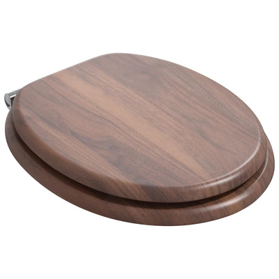 Vidaxl zachte sluit toiletbril 2 pcs bruin 44 x 38 cm mdf-plaat