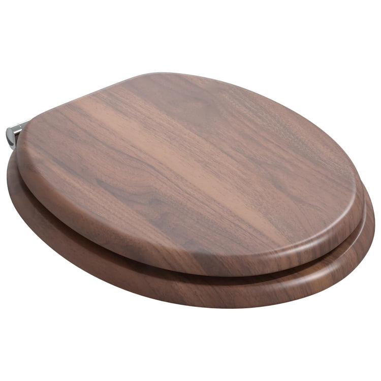 Vidaxl zachte sluit toiletbril 2 st bruin 44 x 38 cm mdf-plaat