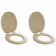 Vidaxl zachte sluit toiletbril 2 st lichte bamboekleur 44 x 38 cm