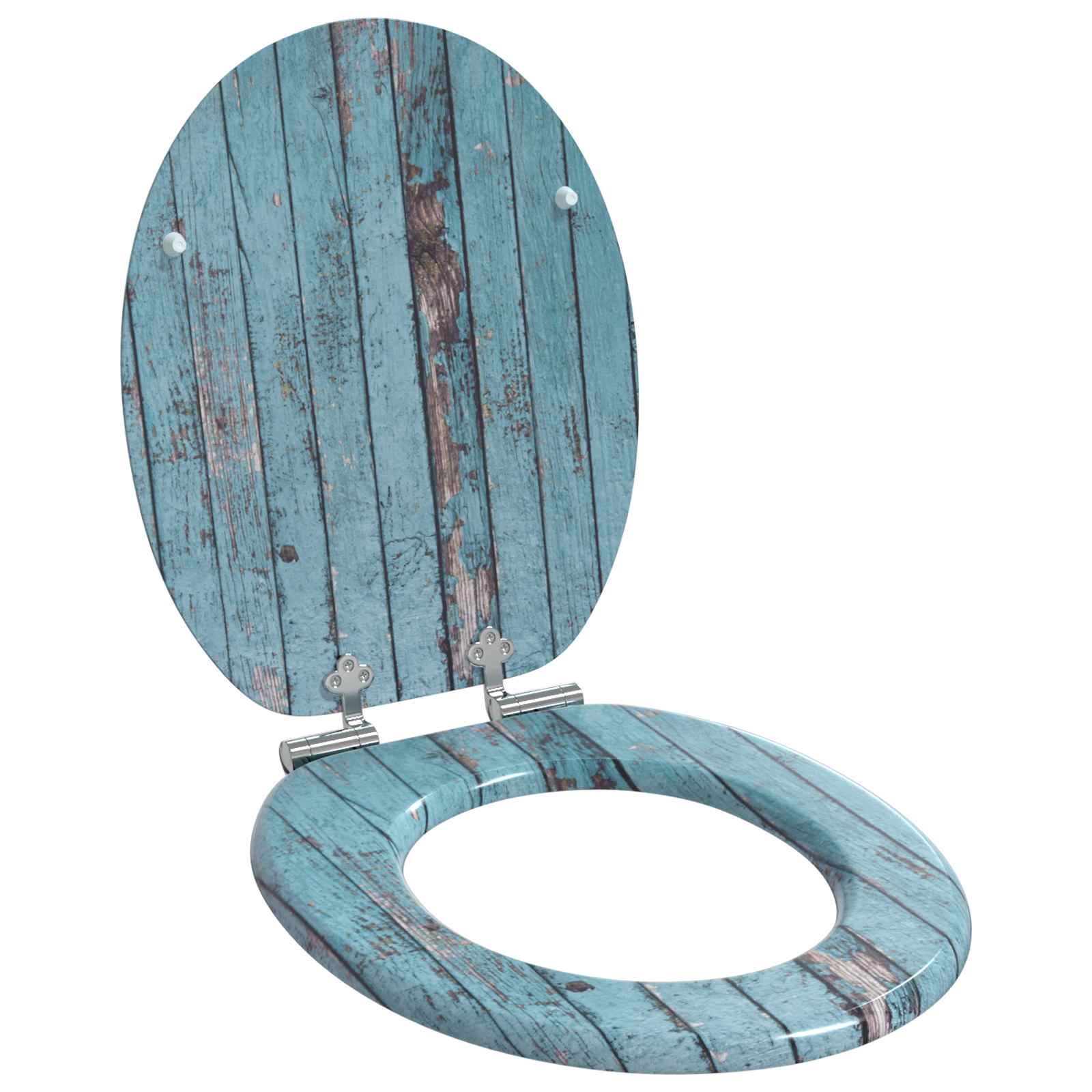 Vidaxl zachte sluit toiletbril 2 pcs blauw 44 x 38 cm mdf-plaat
