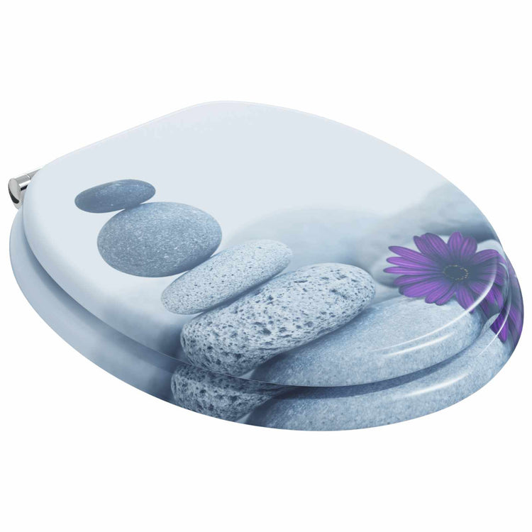 Vidaxl zachte sluit toiletbril 2 st grijs 44 x 38 cm mdf-plaat
