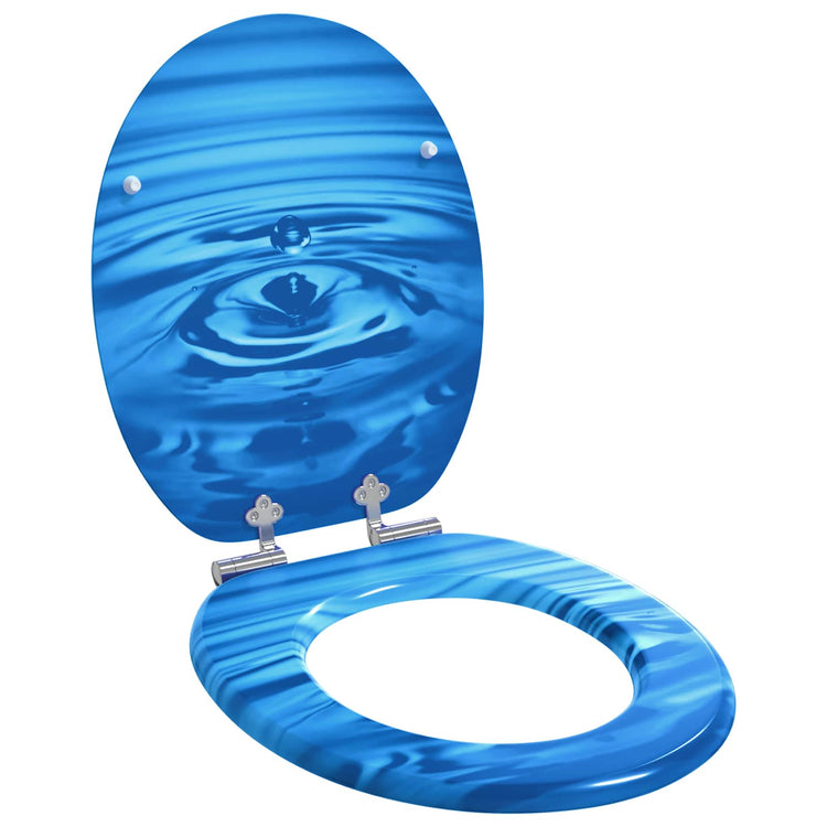 Vidaxl zachte sluit toiletbril 2 st blauwe druppel 44 x 38 cm