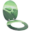 Vidaxl zachte sluit toiletbril 2 pcs groene druppel 44 x 38 cm