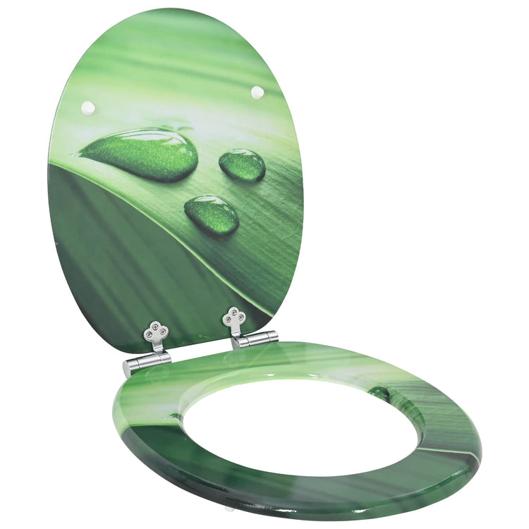 Vidaxl zachte sluit toiletbril 2 st groene druppel 44 x 38 cm